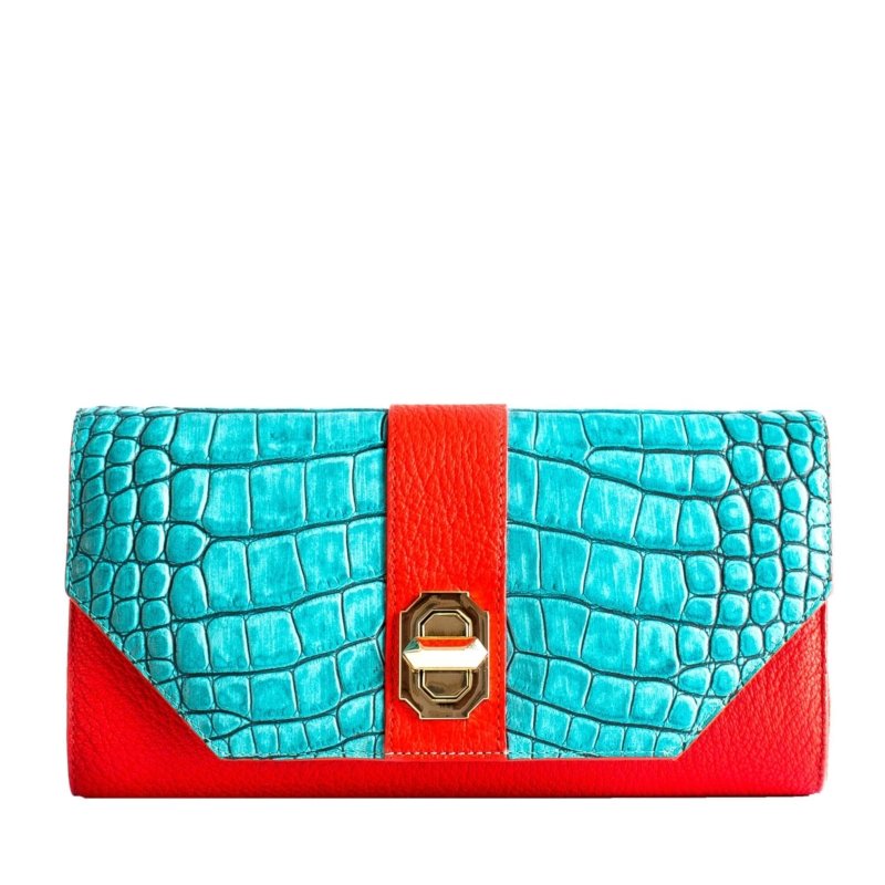 pochette bleu rouge