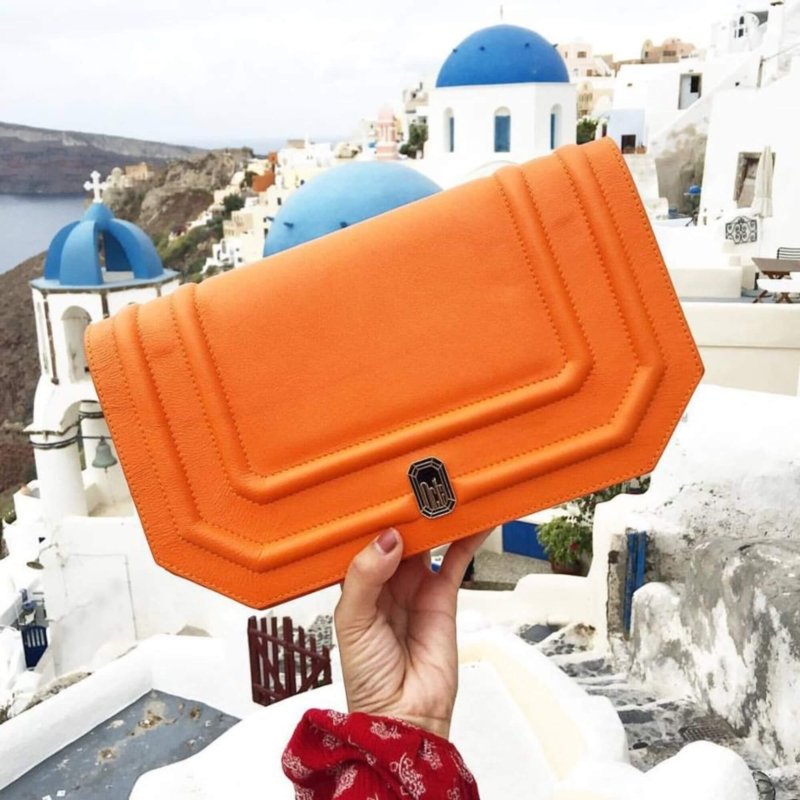 pochette orange femme