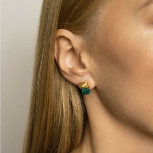 boucles d'oreilles Malachite