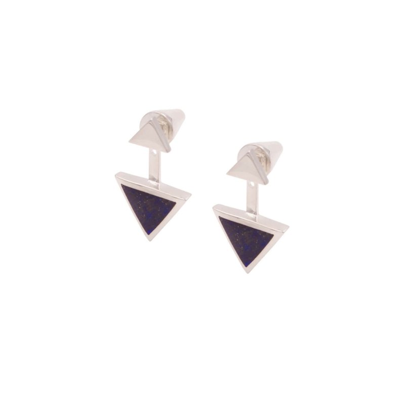 sous lobe boucles d'oreilles argent et lapis lazuli