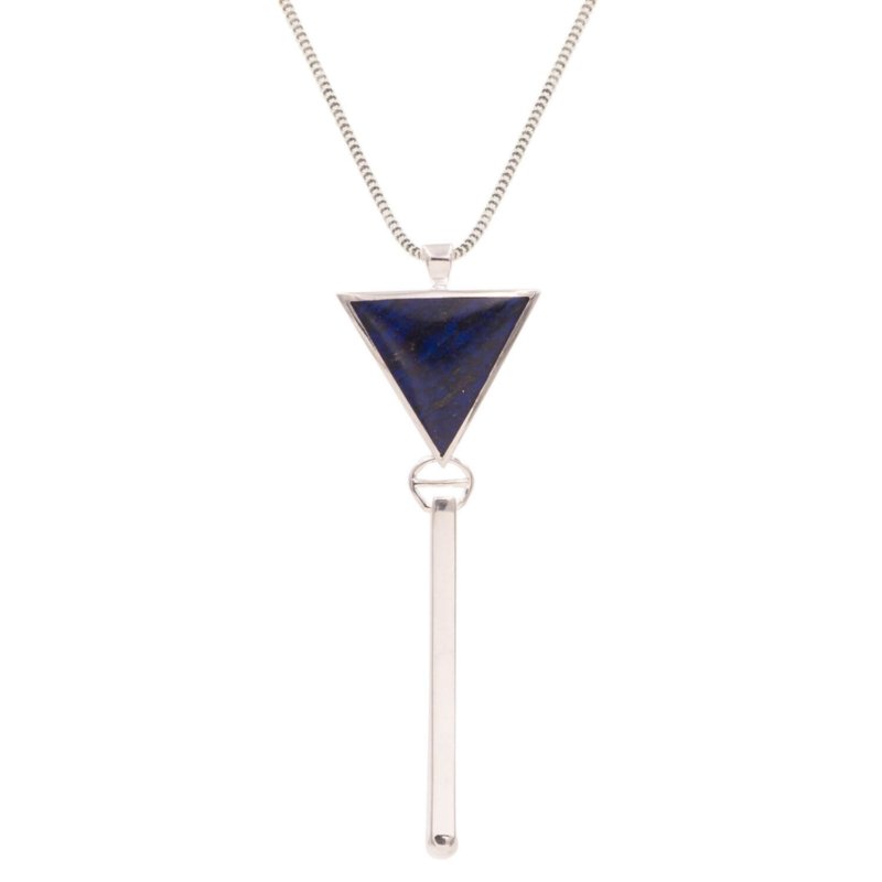 collier argent lapis lazuli