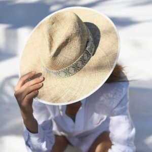 chapeau panama femme galon vert