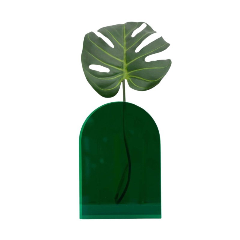 Vase vert transparent design