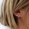 boucle oreilles de lobe remontante plaque or