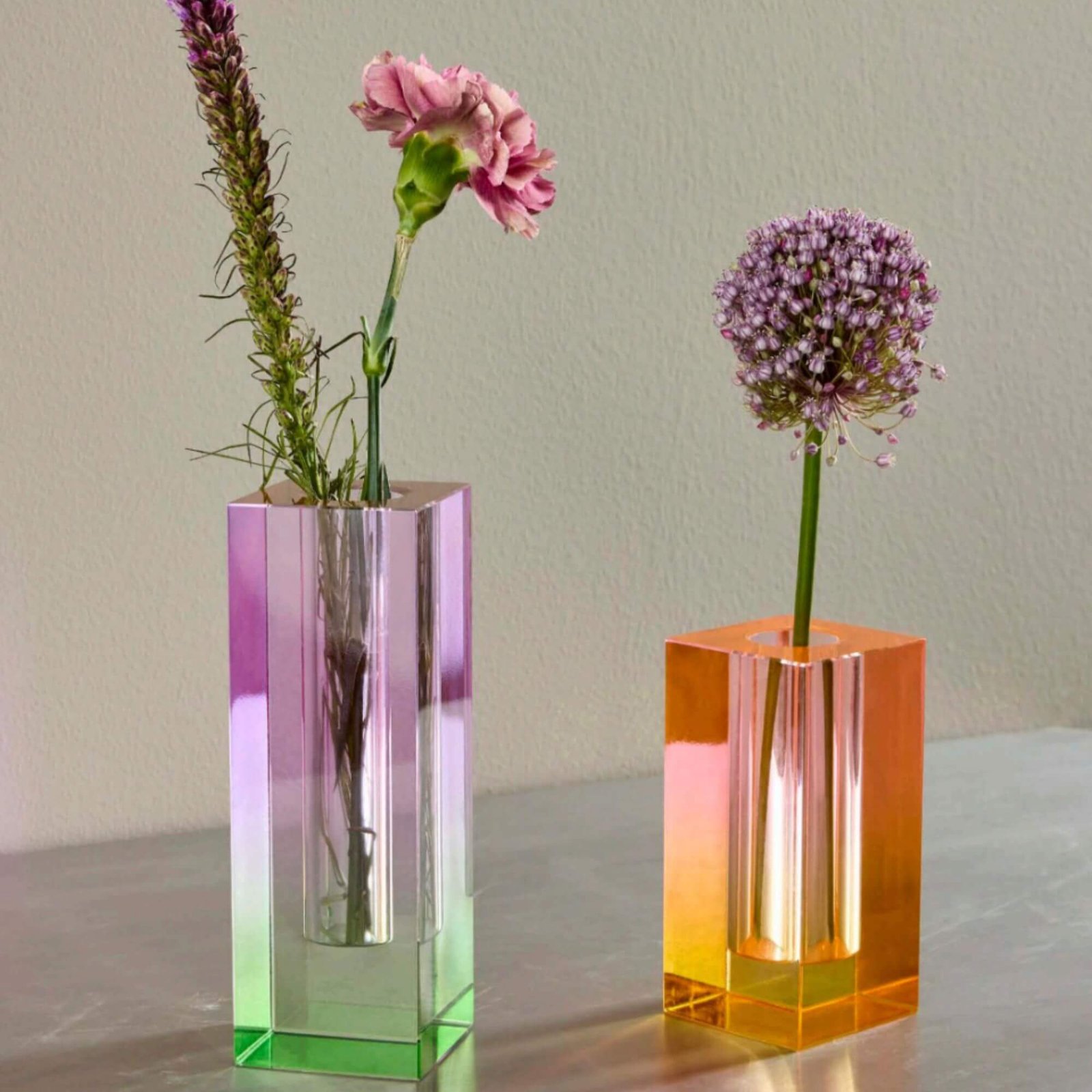 vase en cristal coloré