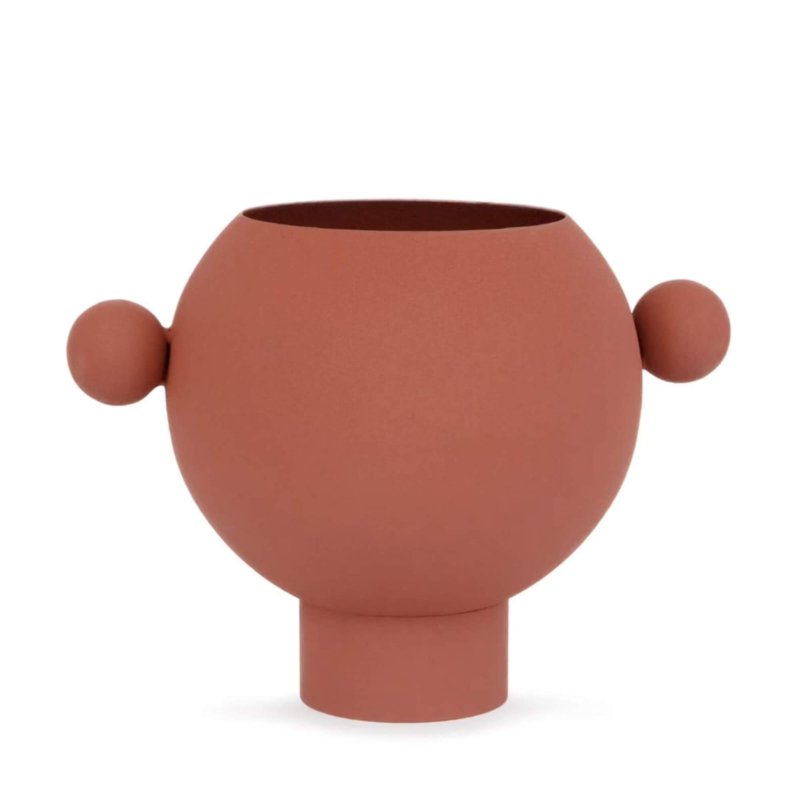 vase design en métal terracotta Round